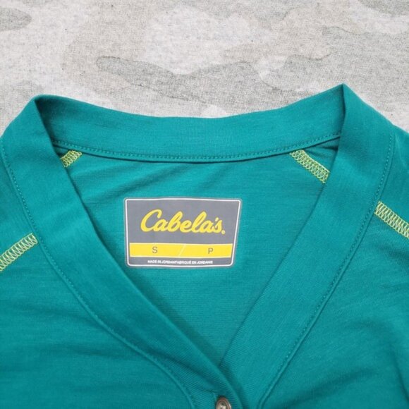 Cabela s‎ Top Women s Small Green Pullover Lightweight Long Sleeve Outdoors - Picture 4 of 9